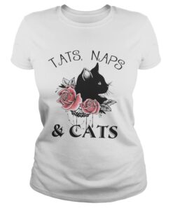 Tats naps and cats flower ladies tee