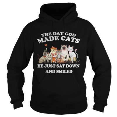 The Day God Made Cats he just sat down and smiled hoodie