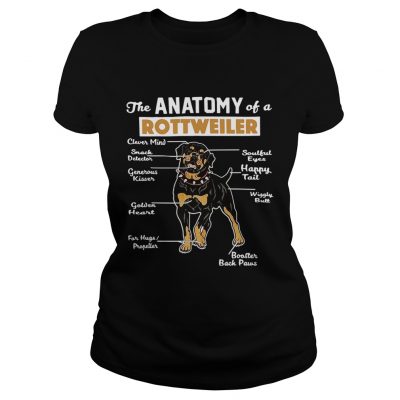 The anatomy of a Rottweiler clever mind soulful eyes snack detector ladies tee