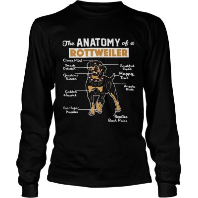 The anatomy of a Rottweiler clever mind soulful eyes snack detector longsleeve tee