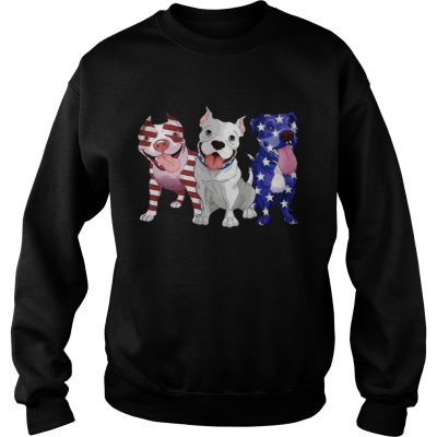 Three Pitbull American Flag sweatshirt