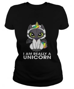 Toothless I am really a Unicorn ladies tee