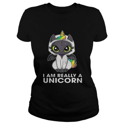 Toothless I am really a Unicorn ladies tee