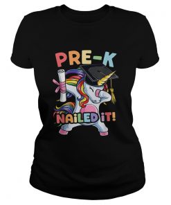 Top Dabbing Unicorn PreK Graduate Nailed It Graduation ladies tee