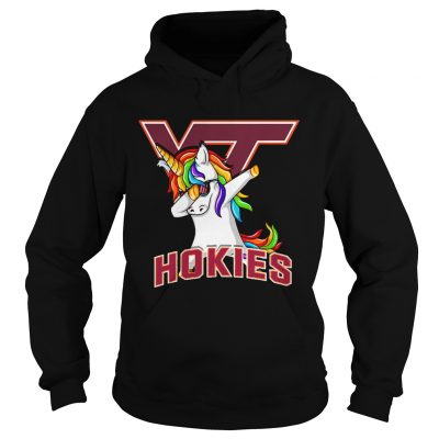 Unicorn dabbing Virginia Tech Hokies hoodie