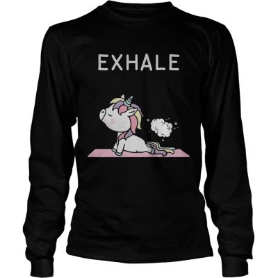 Unicorn yoga exhale longsleeve tee