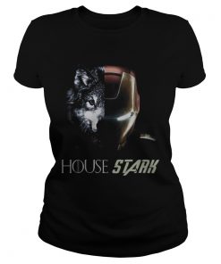 Wolf and Iron Man House Stark ladies tee