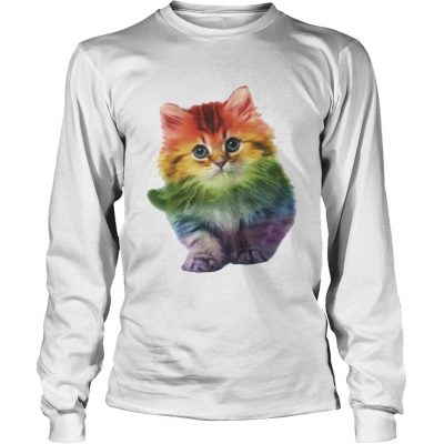 Rainbow Cat LGBT Pride Month longsleeve tee