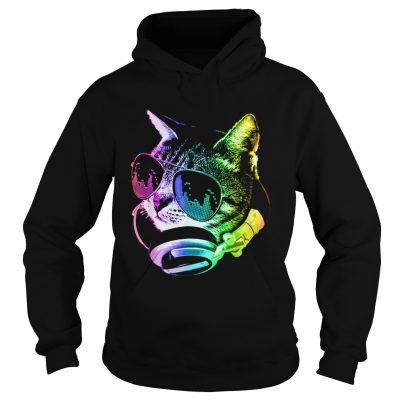 Premium Rainbow Music Cat LGBT Pride Cat hoodie