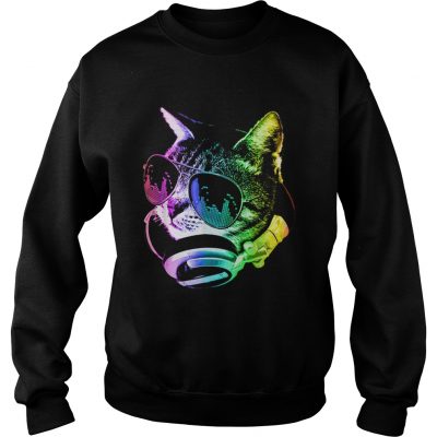 Premium Rainbow Music Cat LGBT Pride Cat sweatshirt