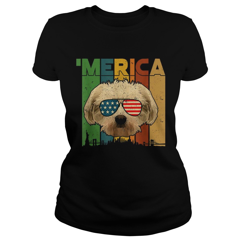 4th Of July Gifts Patriotic Maltese merica Classic Ladies