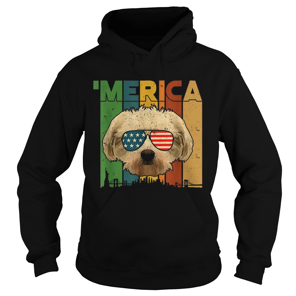 4th Of July Gifts Patriotic Maltese merica Hoodie