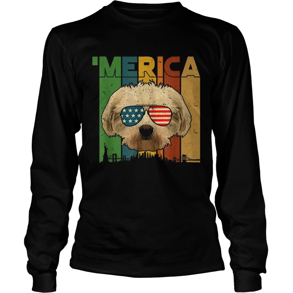 4th Of July Gifts Patriotic Maltese merica LongSleeve