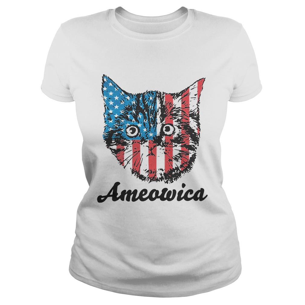 Ameowica Cat American flag Classic Ladies