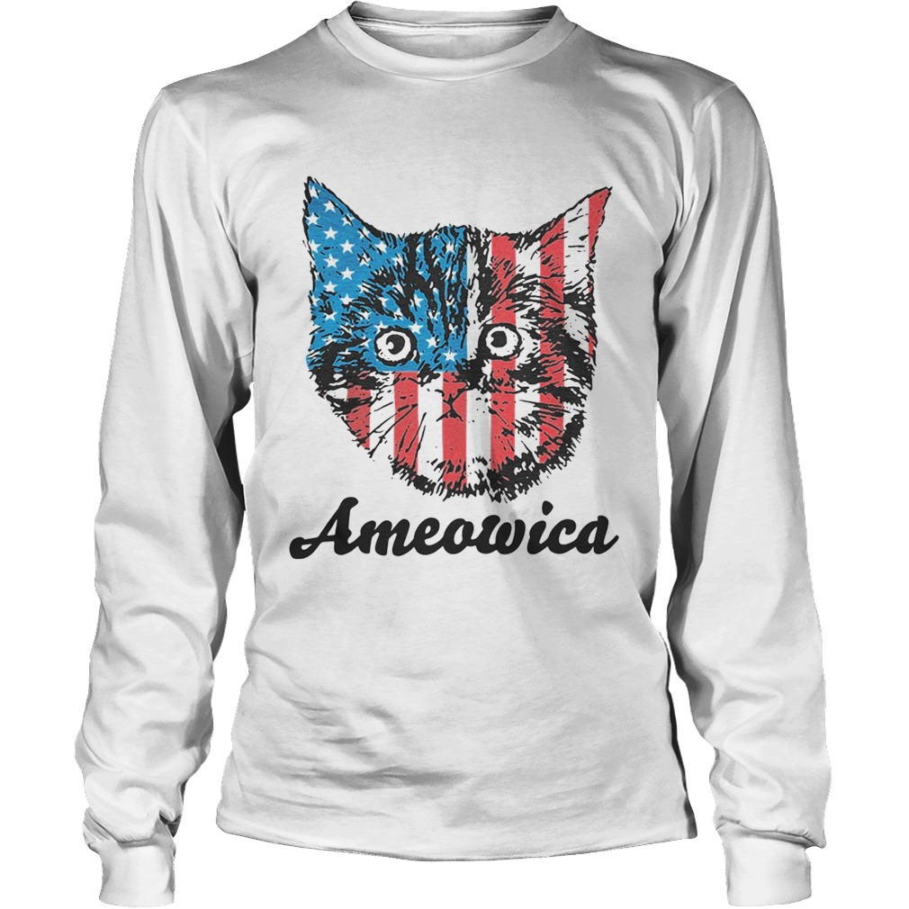 Ameowica Cat American flag LongSleeve