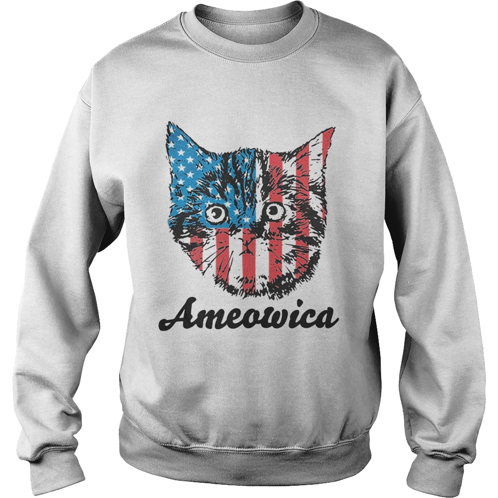 Ameowica Cat American flag Sweatshirt