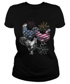 American Flag Chicken For Independence Day Funny T Classic Ladies