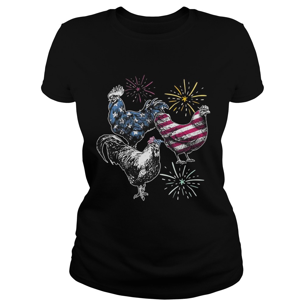 American Flag Chicken For Independence Day Funny T Classic Ladies