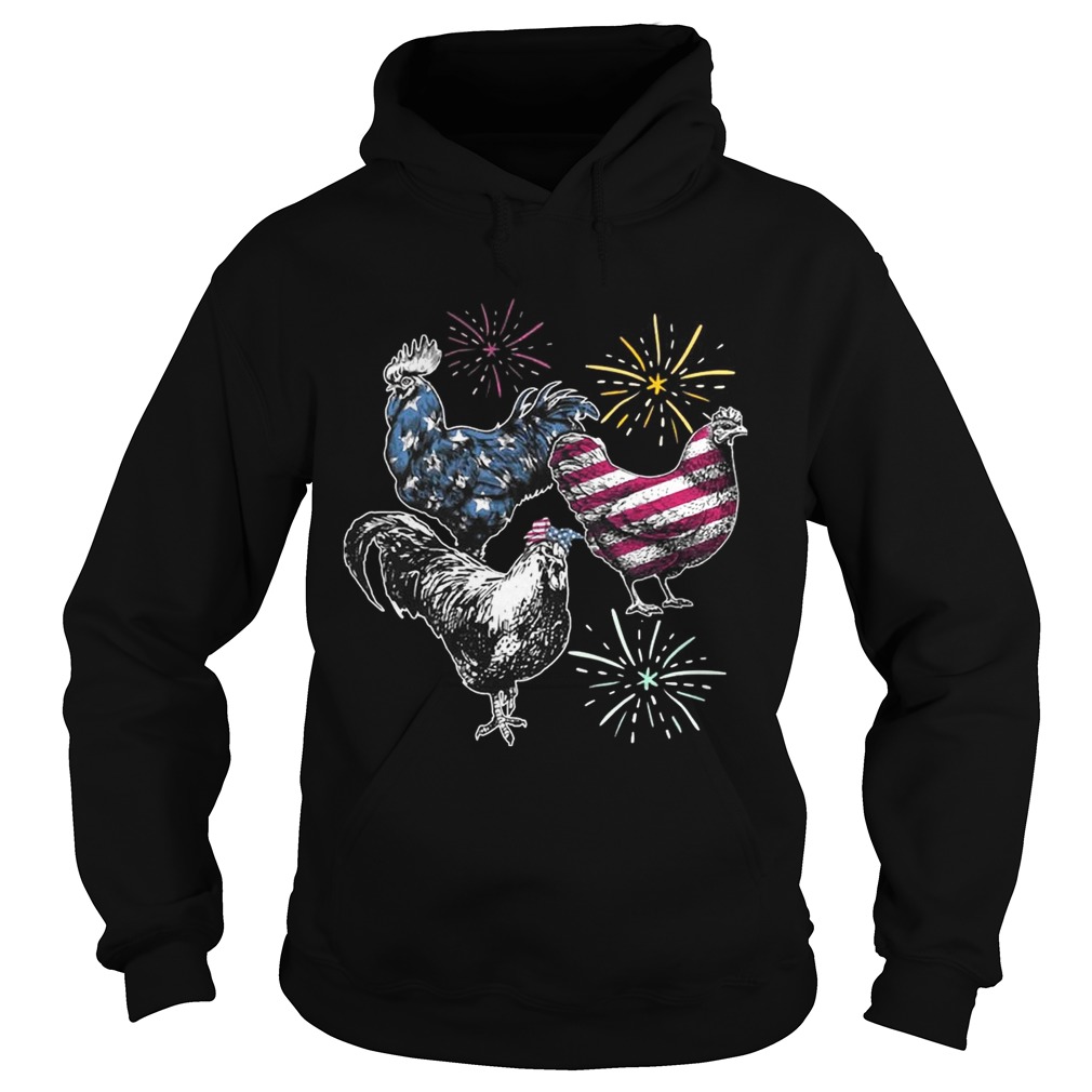 American Flag Chicken For Independence Day Funny T Hoodie