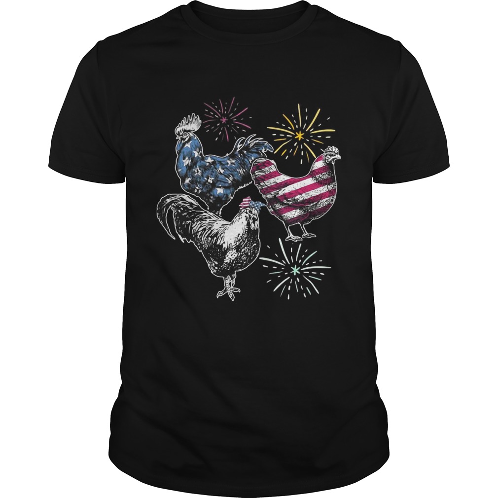 American Flag Chicken For Independence Day Funny Tshirt