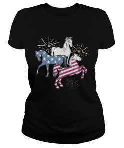 American Flag Horse For Independence Day Funny T Classic Ladies