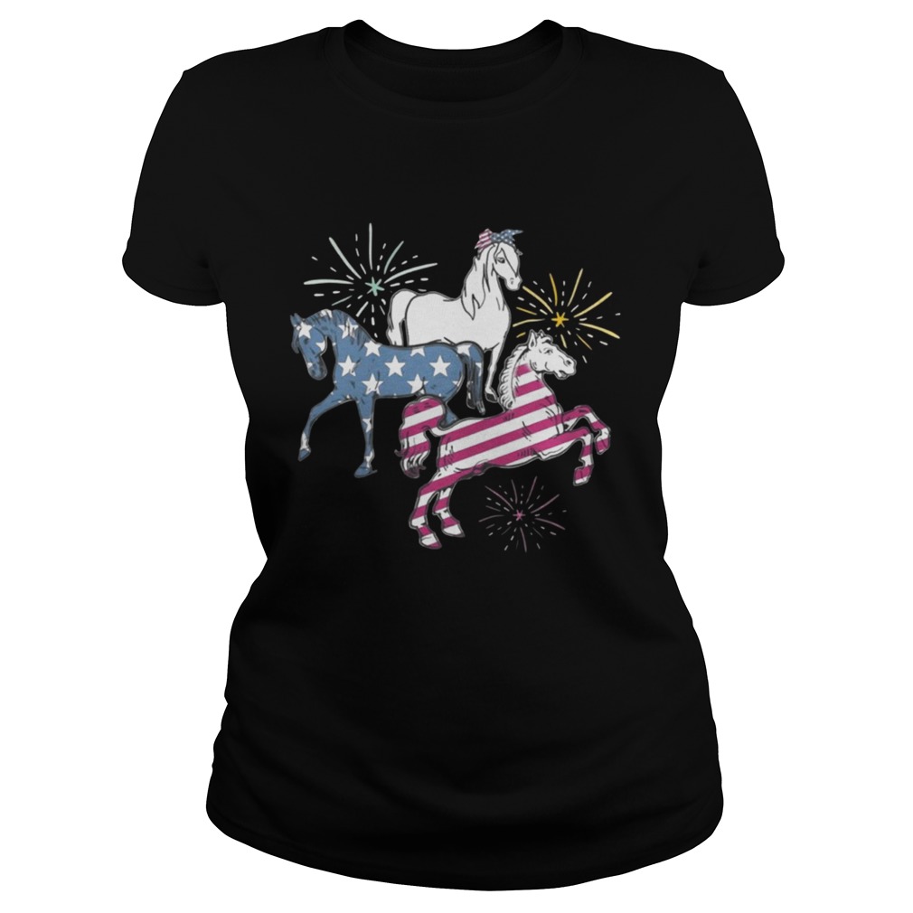 American Flag Horse For Independence Day Funny T Classic Ladies