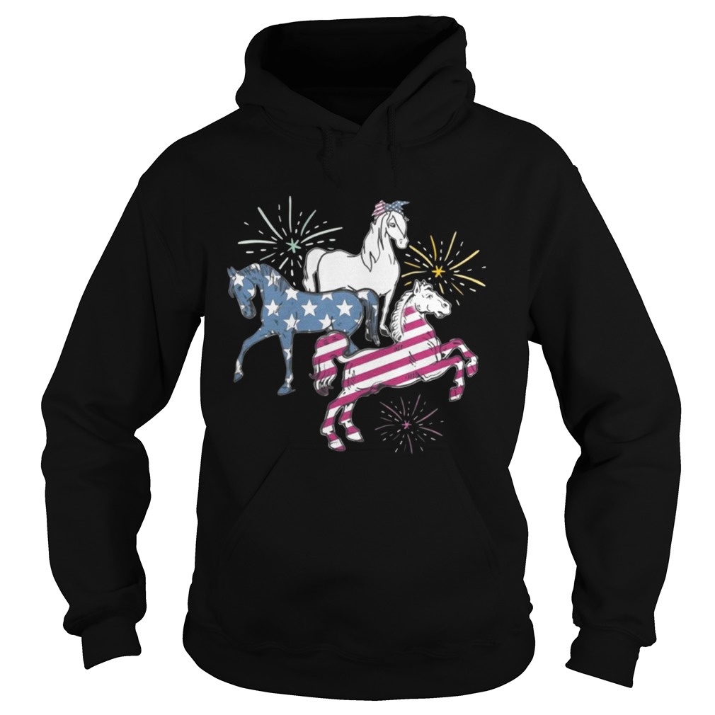 American Flag Horse For Independence Day Funny T Hoodie