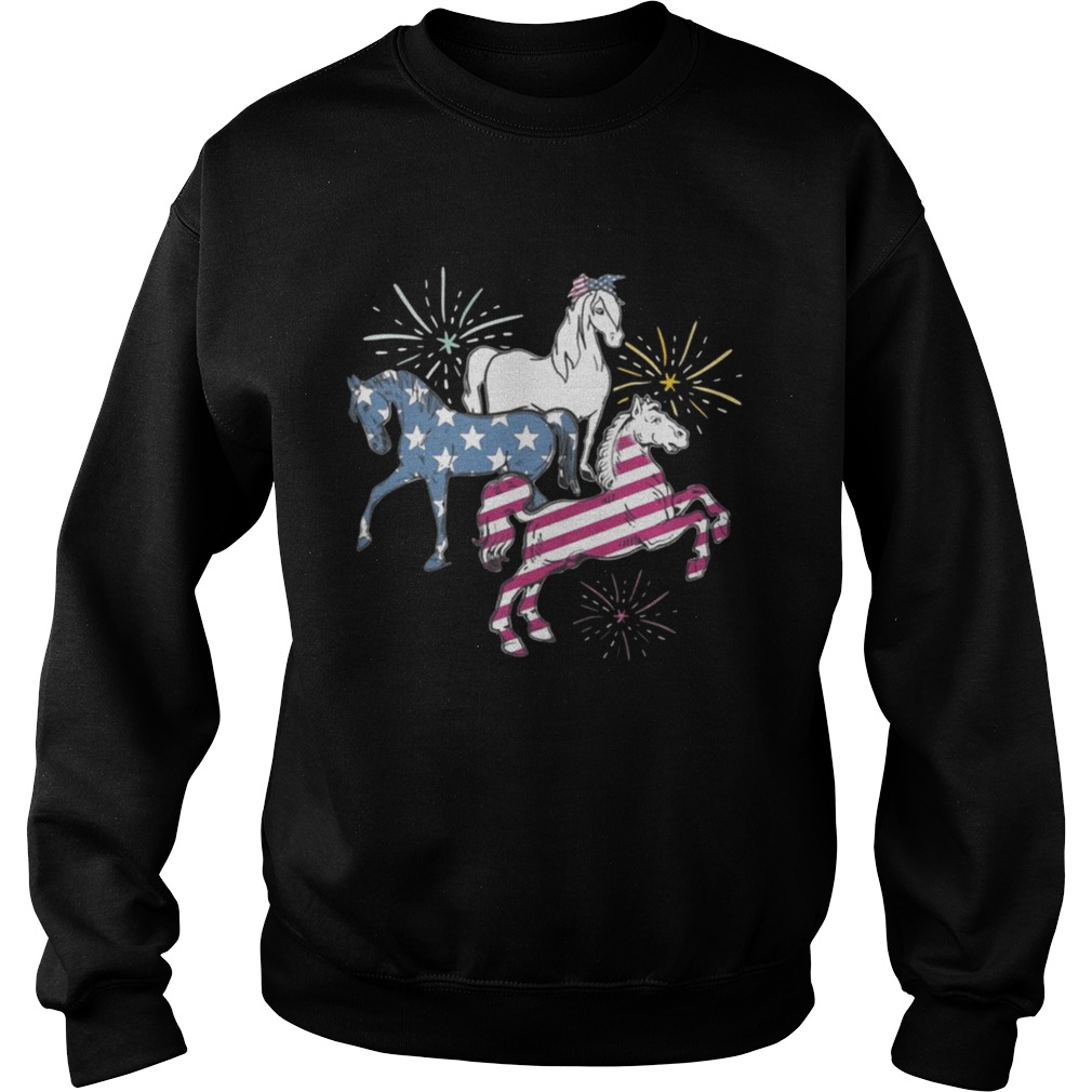 American Flag Horse For Independence Day Funny T Sweatshirt