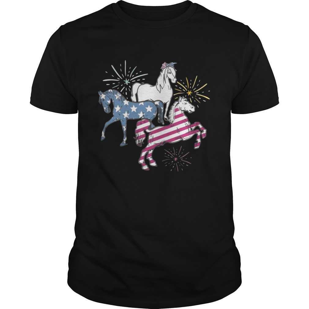 American Flag Horse For Independence Day Funny Tshirt