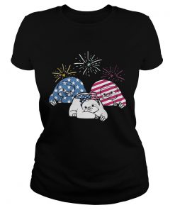 American Flag Sloths For Independence Day Funny T Classic Ladies