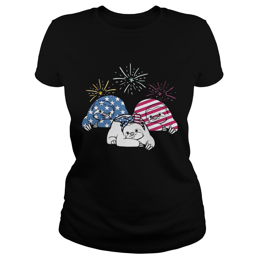 American Flag Sloths For Independence Day Funny T Classic Ladies