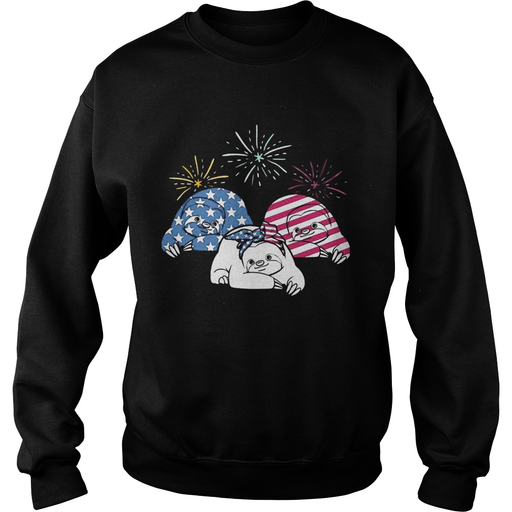 American Flag Sloths For Independence Day Funny T Sweatshirt