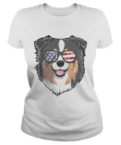 Australian Shepherd Dog Patriotic Usa 4th Of July American Premium  Classic Ladies