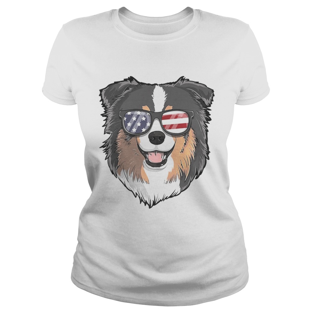 Australian Shepherd Dog Patriotic Usa 4th Of July American Premium Classic Ladies