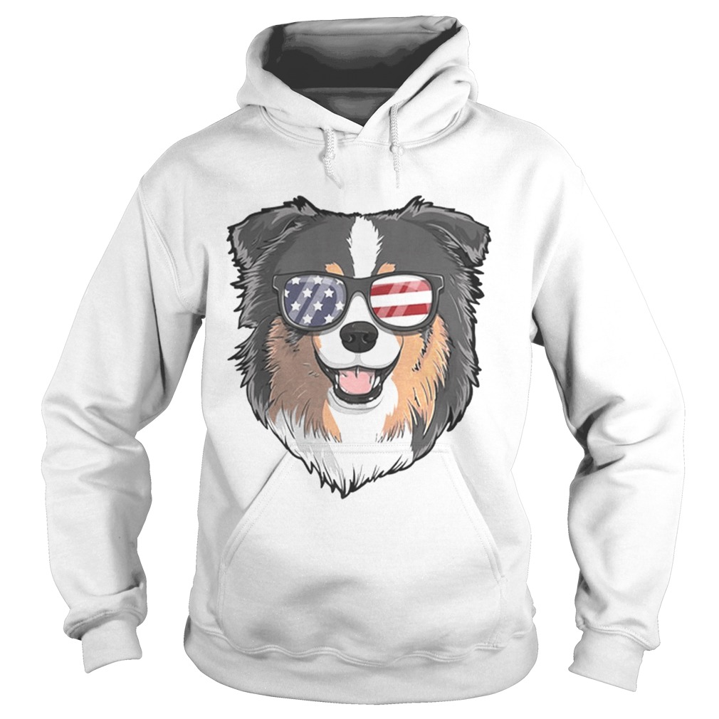 Australian Shepherd Dog Patriotic Usa 4th Of July American Premium Hoodie