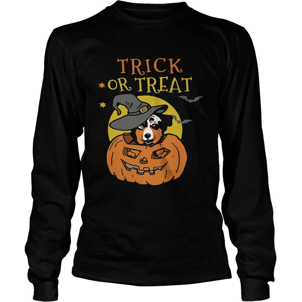 Australian Shepherd Halloween pumpkin trick or treat LongSleeve