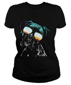 Boxer wearing glasses neon dog  Classic Ladies