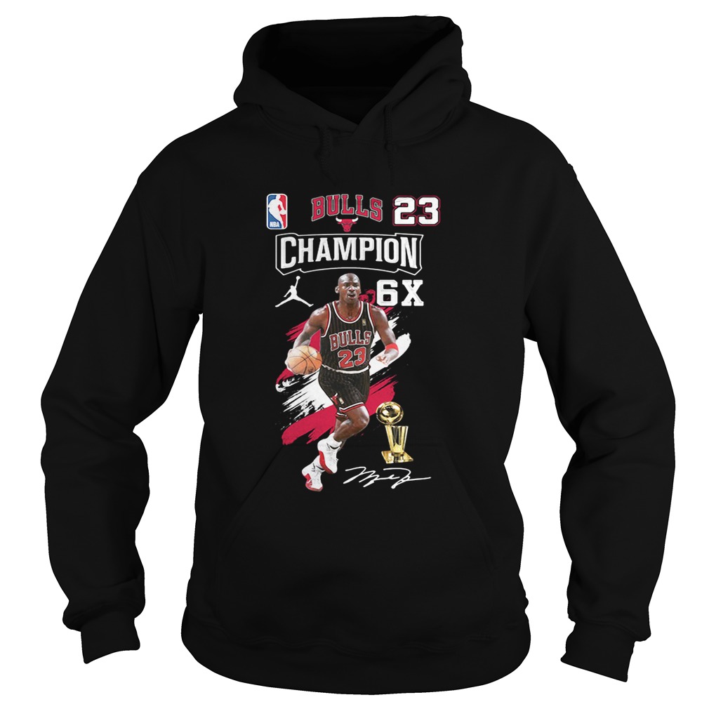 Bulls 23 Champion 6X Michael Jordan signature Hoodie