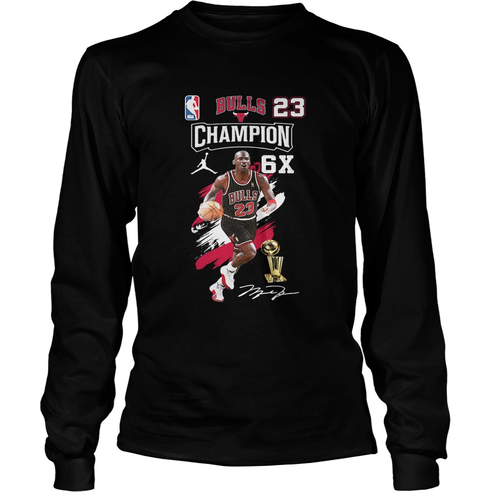 Bulls 23 Champion 6X Michael Jordan signature LongSleeve