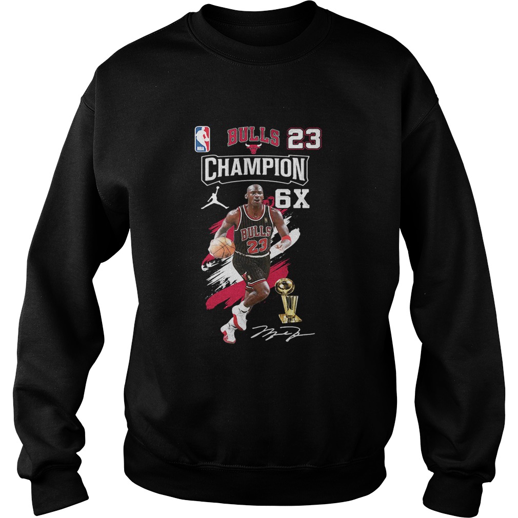 Bulls 23 Champion 6X Michael Jordan signature Sweatshirt