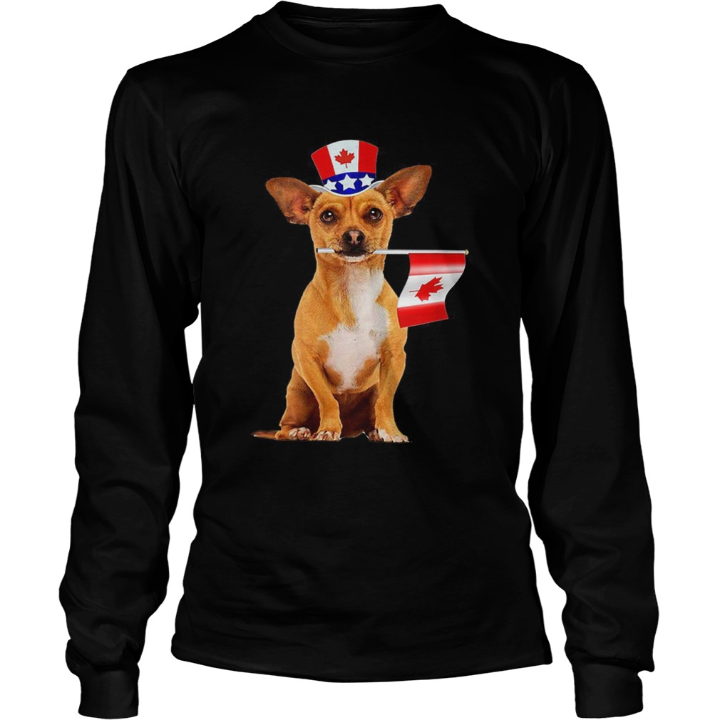 CanadaMaple Leaf Chihuahua Canadian Flags LongSleeve