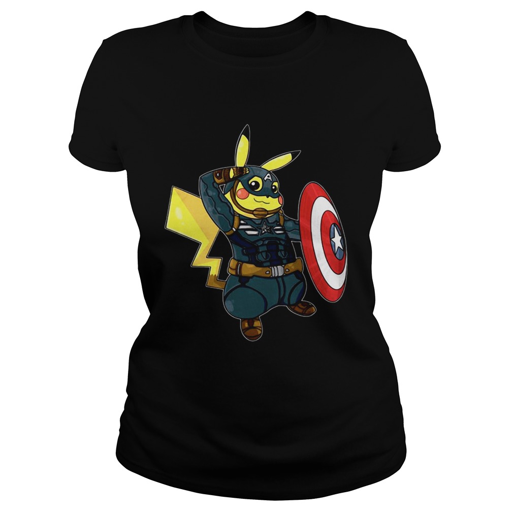 Captain America pikachu marvel avengers Classic Ladies