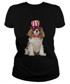 Cavalier King Charles July 4th American Flag Premium Shirt Classic Ladies