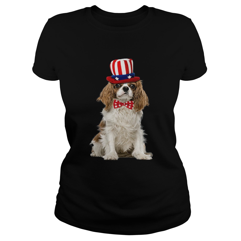 Cavalier King Charles July 4th American Flag Premium Shirt Classic Ladies