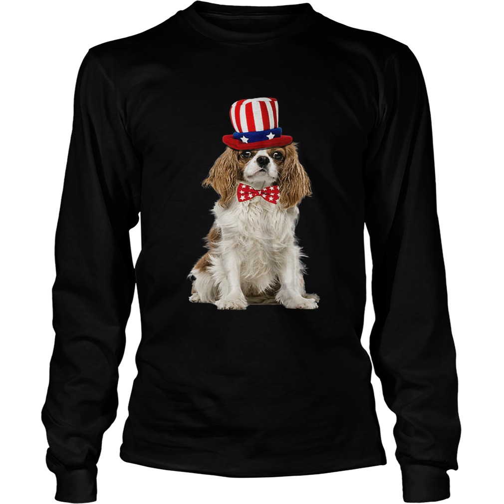 Cavalier King Charles July 4th American Flag Premium Shirt LongSleeve