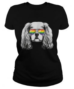 Cavalier king charles spaniel Gay Pride Flag Sunglasses  Classic Ladies