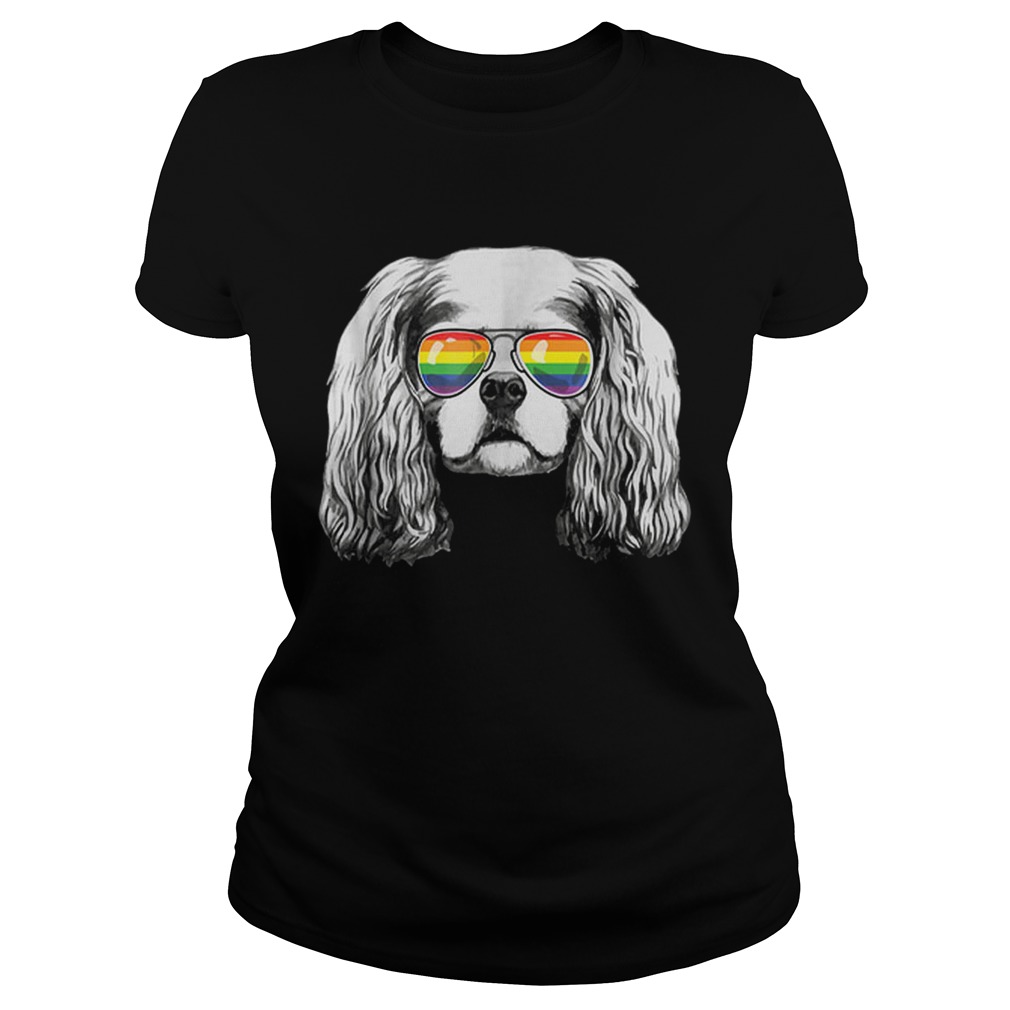 Cavalier king charles spaniel Gay Pride Flag Sunglasses Classic Ladies