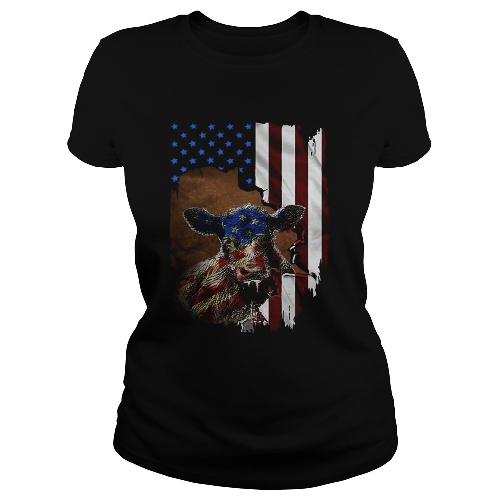 Cow American flag Classic Ladies