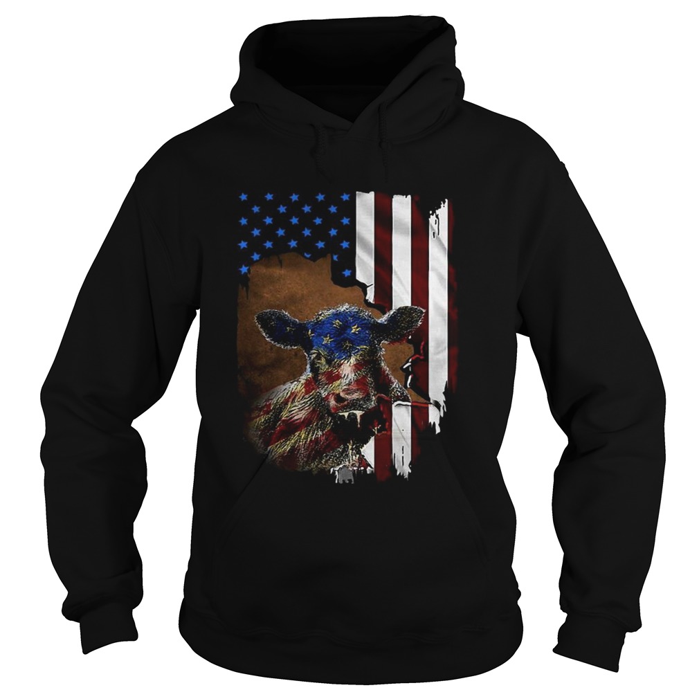 Cow American flag Hoodie