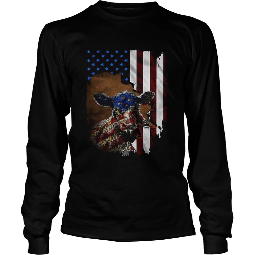 Cow American flag LongSleeve